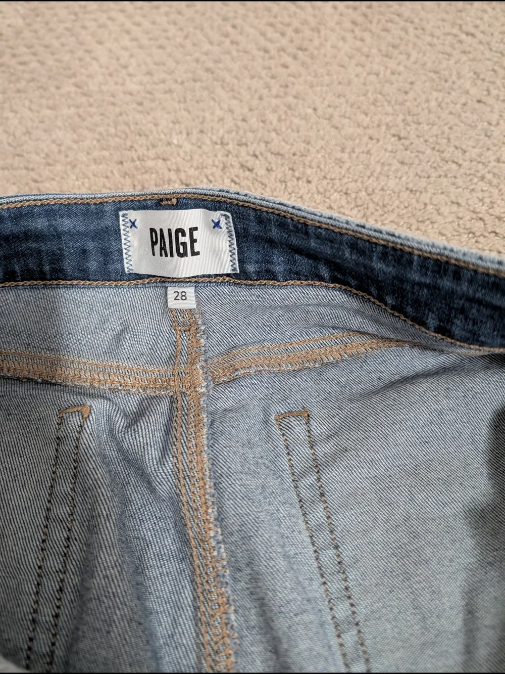 PAIGE Parker Short Denim Shorts - Medium Blue - Picture 3 of 4
